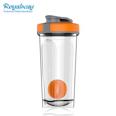 High quality BPA free fitness water bottle protein shaker bottle with mixer ball